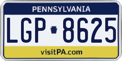 PA license plate LGP8625