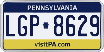 PA license plate LGP8629