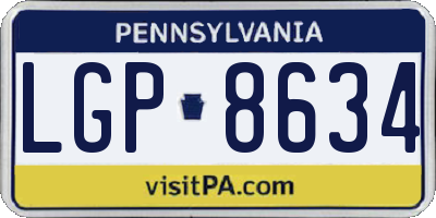 PA license plate LGP8634
