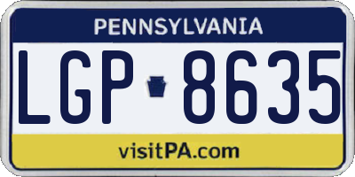 PA license plate LGP8635