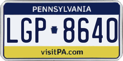 PA license plate LGP8640