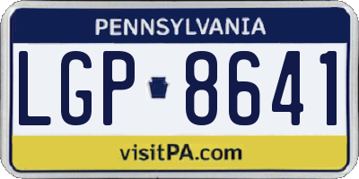 PA license plate LGP8641
