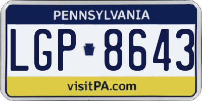 PA license plate LGP8643