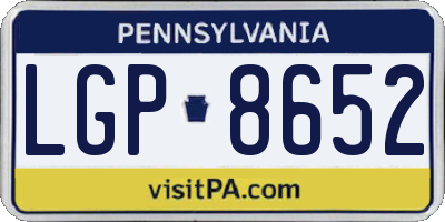 PA license plate LGP8652