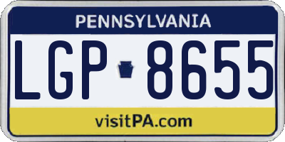 PA license plate LGP8655