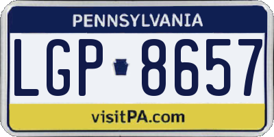 PA license plate LGP8657