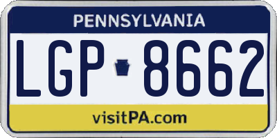 PA license plate LGP8662