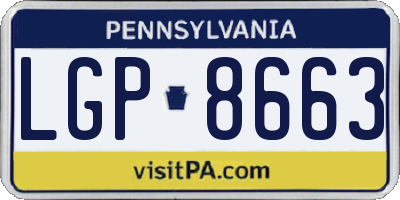 PA license plate LGP8663