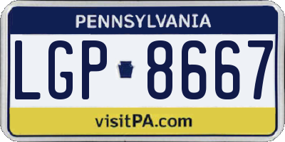 PA license plate LGP8667
