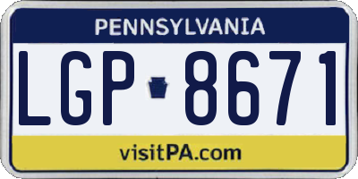 PA license plate LGP8671