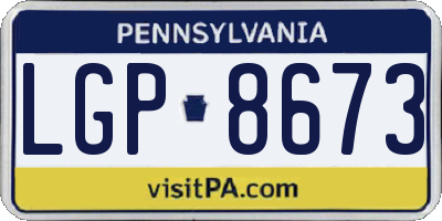 PA license plate LGP8673