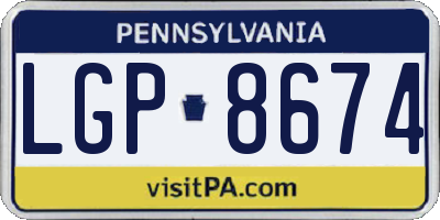 PA license plate LGP8674