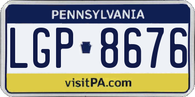 PA license plate LGP8676
