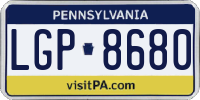 PA license plate LGP8680