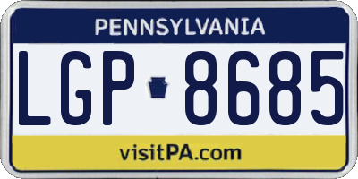 PA license plate LGP8685