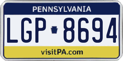 PA license plate LGP8694
