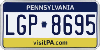 PA license plate LGP8695