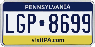 PA license plate LGP8699