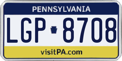 PA license plate LGP8708