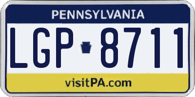 PA license plate LGP8711