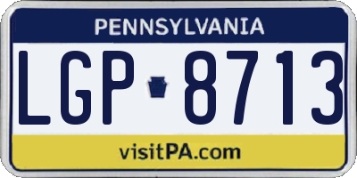 PA license plate LGP8713