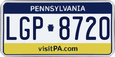 PA license plate LGP8720