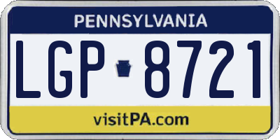 PA license plate LGP8721
