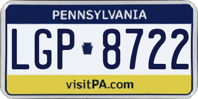 PA license plate LGP8722