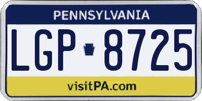 PA license plate LGP8725