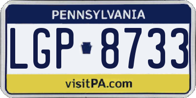 PA license plate LGP8733