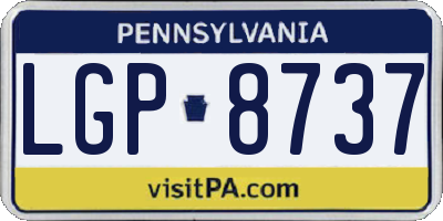 PA license plate LGP8737