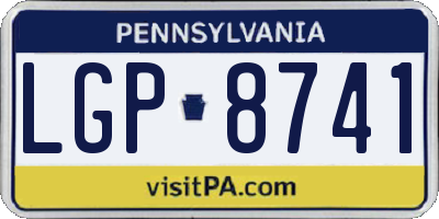PA license plate LGP8741