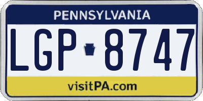 PA license plate LGP8747