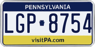 PA license plate LGP8754
