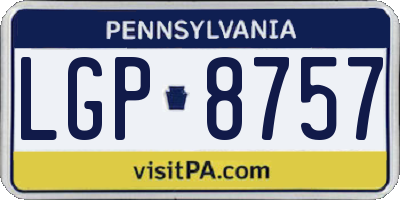 PA license plate LGP8757