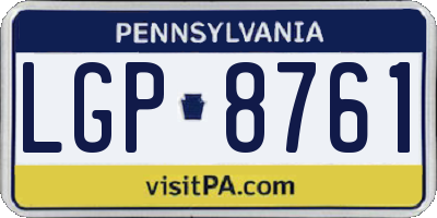 PA license plate LGP8761
