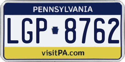 PA license plate LGP8762