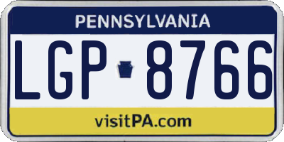 PA license plate LGP8766
