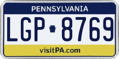 PA license plate LGP8769