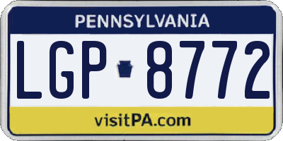 PA license plate LGP8772