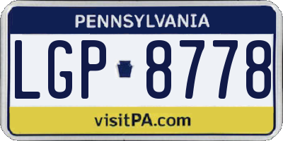 PA license plate LGP8778