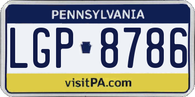 PA license plate LGP8786