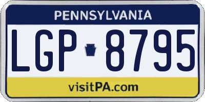 PA license plate LGP8795