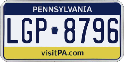 PA license plate LGP8796
