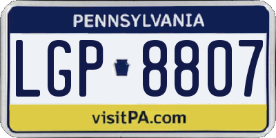 PA license plate LGP8807