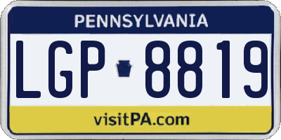 PA license plate LGP8819