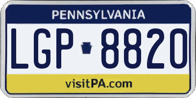 PA license plate LGP8820