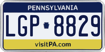 PA license plate LGP8829