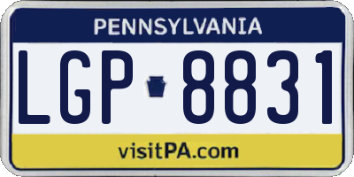 PA license plate LGP8831