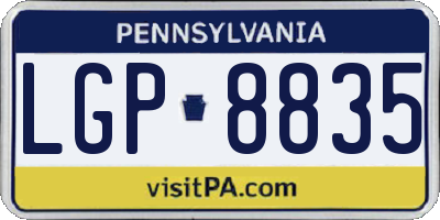 PA license plate LGP8835